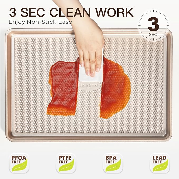 HONGBAKE Baking Sheet Pan Set of 3, Cookie Sheets - Image 7