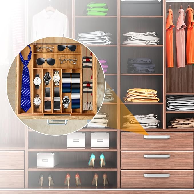 Bellsal Large Premium Acacia Wood Silverware Organizer - Image 7