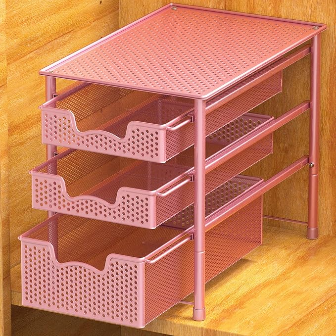 Simple Houseware Stackable 3 Tier Sliding Basket Organizer Drawer - Image 2