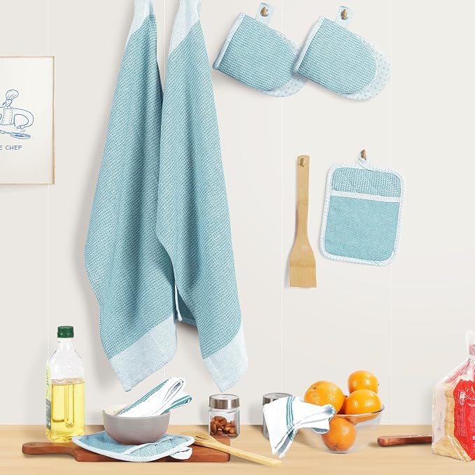 Casa Platino Oven Mitts and Pot Holders Sets, 8-Piece – 500°F Heat Resistant - Image 5
