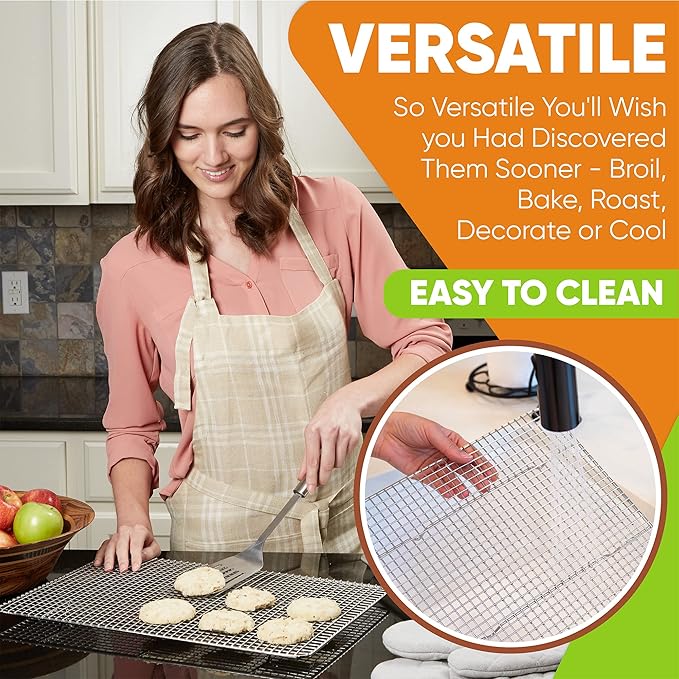 Spring Chef 11.5" x 16.5" Stainless Steel Cookie Cooling Rack - Image 4