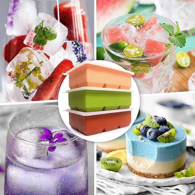 Excnorm Silicone Ice Cube Trays 3 Pack - Image 4
