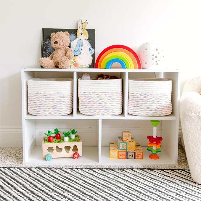 NaturalCozy Storage Cubes 9”x9”x7”Cotton Rope Woven Baskets - Image 3
