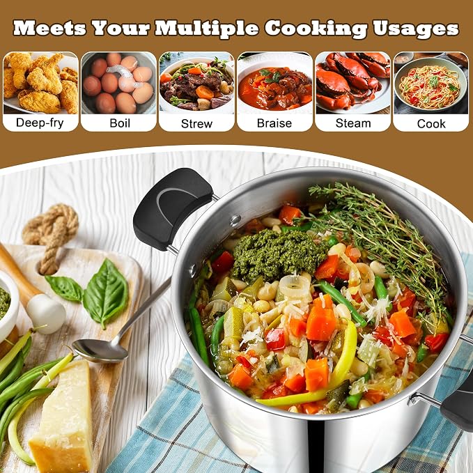 12 Quart 3-Ply Cooking Stock Pot - Image 5