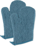 DII Basic Terry Collection 100% Cotton Quilted, Oven Mitt, Storm Blue, 2 Piece by DII