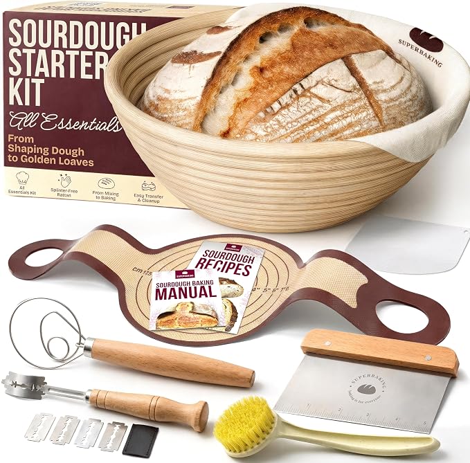 Superbaking Sourdough Starter Kit, Sourdough Bread Baking Supplies, Sourdough by Superbaking
