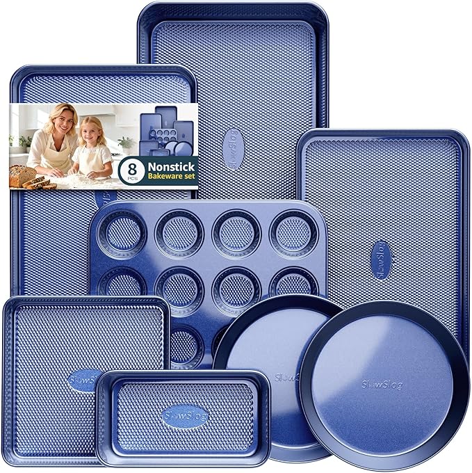 Baking Pans Set 8-Piece Bakeware Sets, Baking Sets by SlowSLog