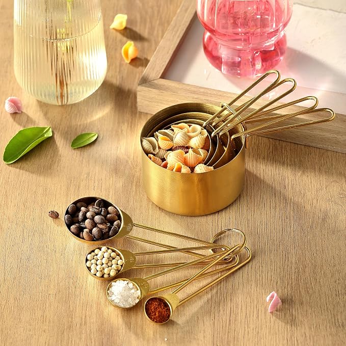 Measuring Cups and Spoons Set, Kaloo 8PCS Stainess Steel Metal Measuring Cups - Image 9