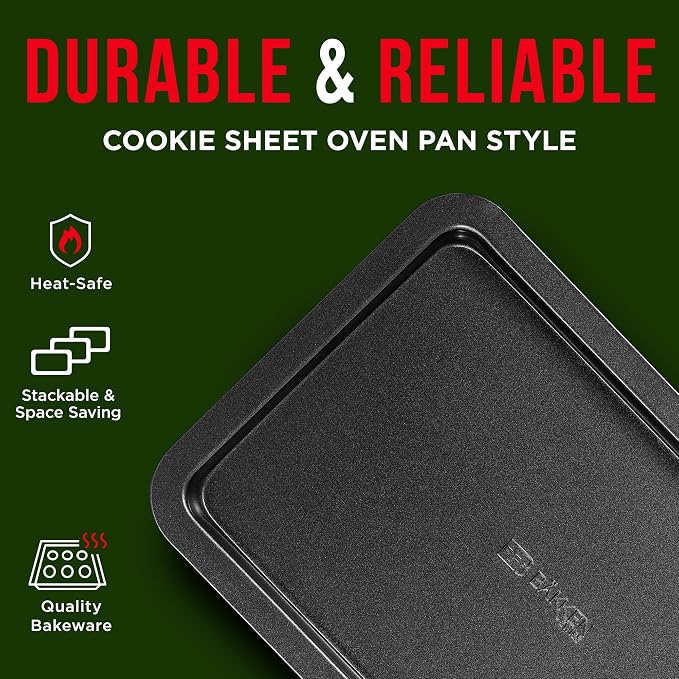3 Piece Set Nonstick Carbon Steel Oven Bakeware -Professional Quality Kitchen - Image 4