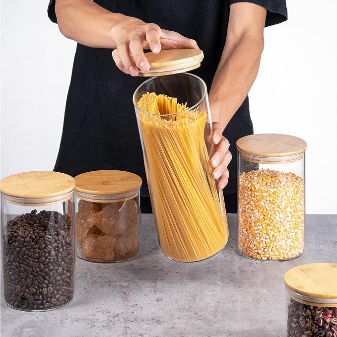 YUNCANG Glass Storage Jars, Nuts and Spice Jars - Image 8