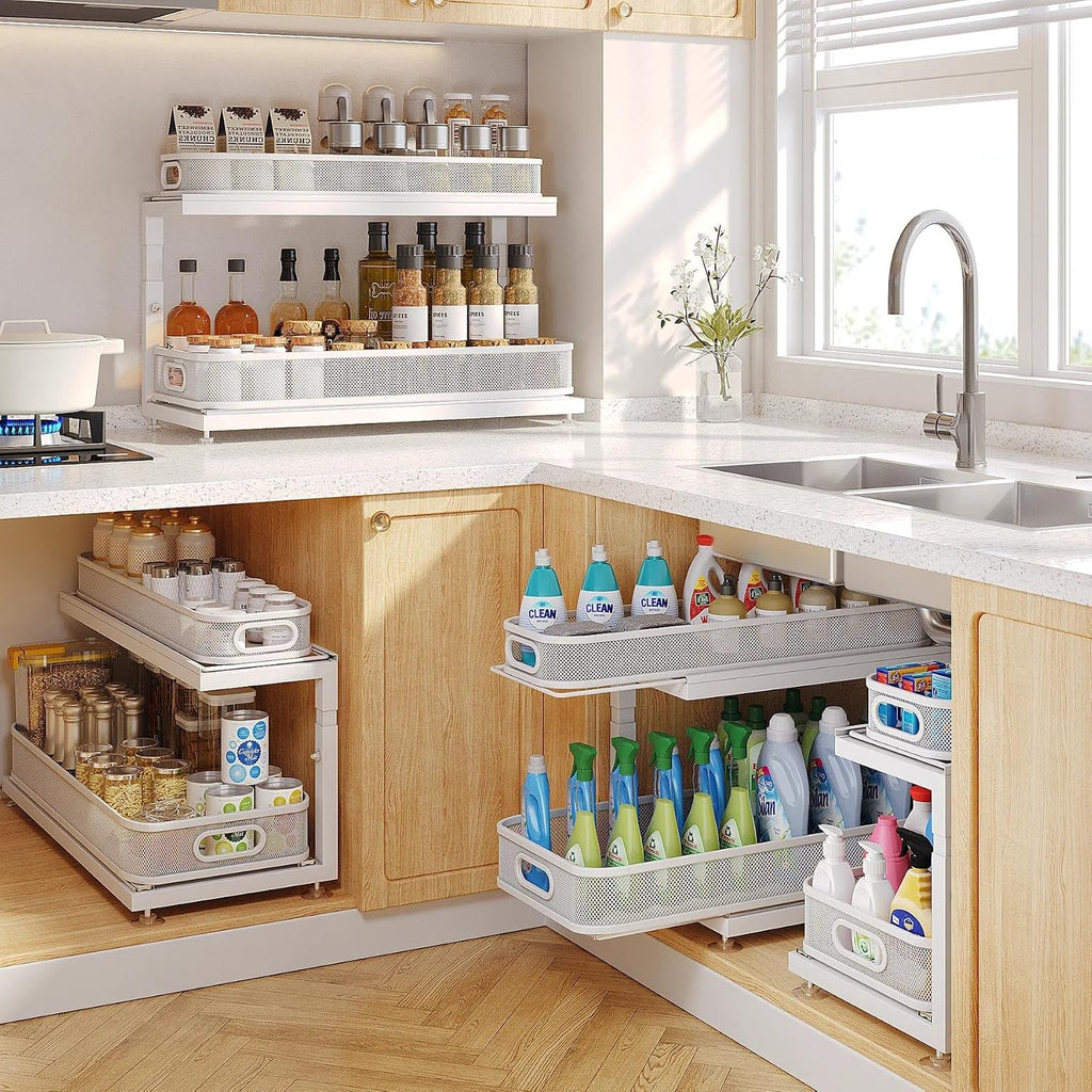 2-Pack 21.3 IN Depth Under Sink Organizer With Next-Gen Ball-Bearing