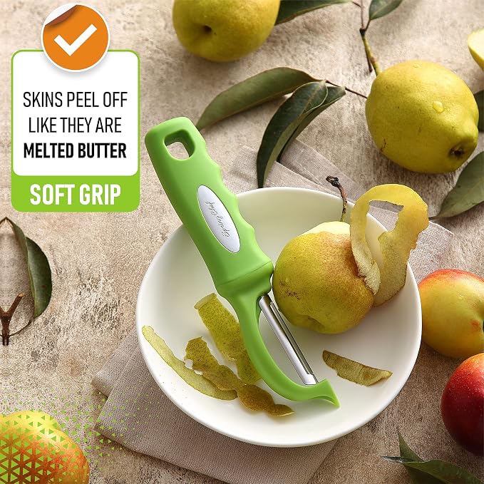Spring Chef Premium Green Swivel Vegetable Peeler Set of 2, Stainless Steel - Image 4