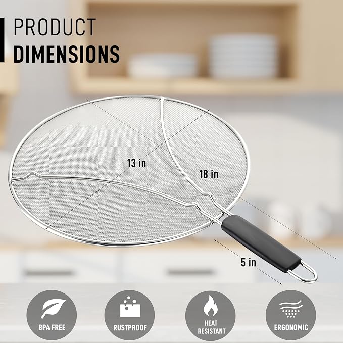 Zulay Kitchen Splatter Screen for Frying Pan - Image 3