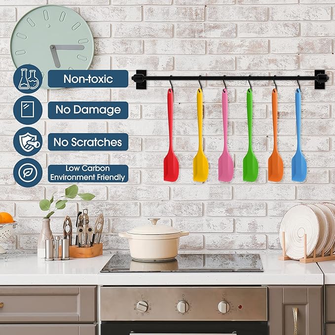 Irenare 24 Pcs Silicone Spatulas 11 Inch Large Rubber Spatulas Heat Resistant - Image 7