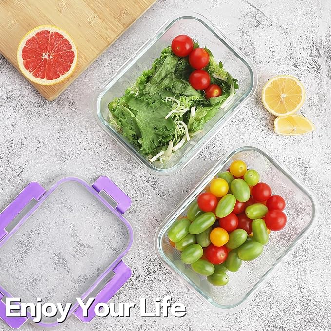 10 Pack Borosilicate Glass Meal Prep Containers - Image 6