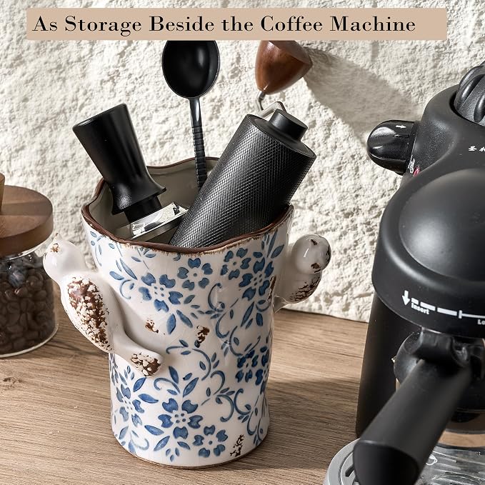 6.34"H Utensil Holder for Kitchen Counter, Modern Farmhouse Cooking Utensil - Image 8