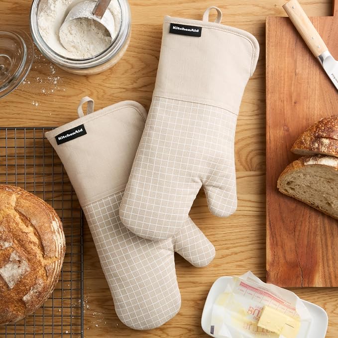 KITCHENAID Gourmet Series Gridlines Oven Mitts 2-Pack Set, Heat Resistant up to - Image 2