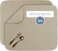 S&T INC. Dish Drying Mat, 2 Pack, 16" x 18", Large, Beige