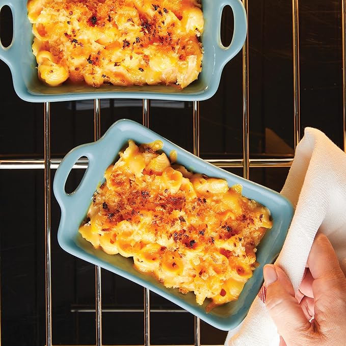 Rachael Ray Ceramics Au Gratin Set, Rectangular, Two 12-ounce, Agave Blue - Image 13