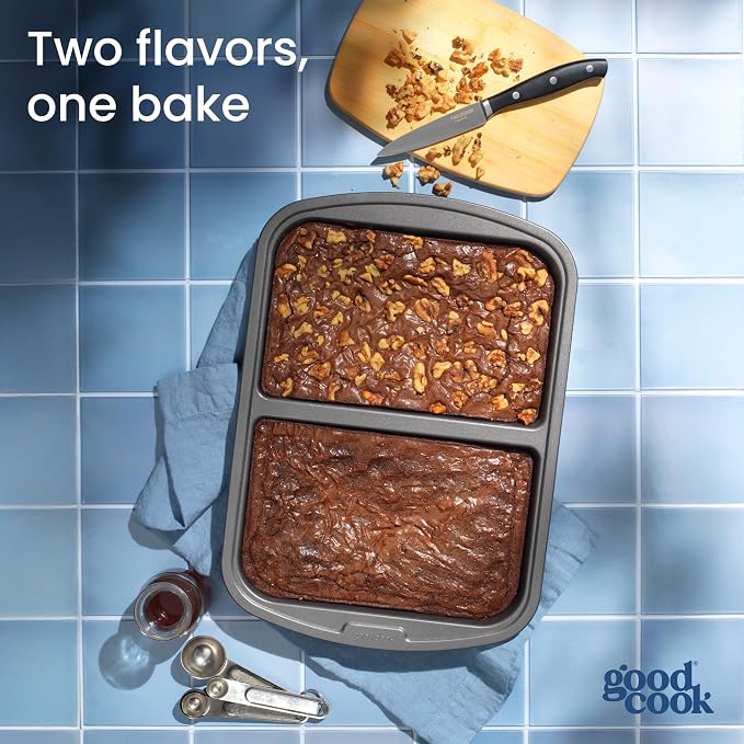 GoodCook Everyday Divided Baking Pan 1.5-Inch Deep 2-Section Non-Stick - Image 8