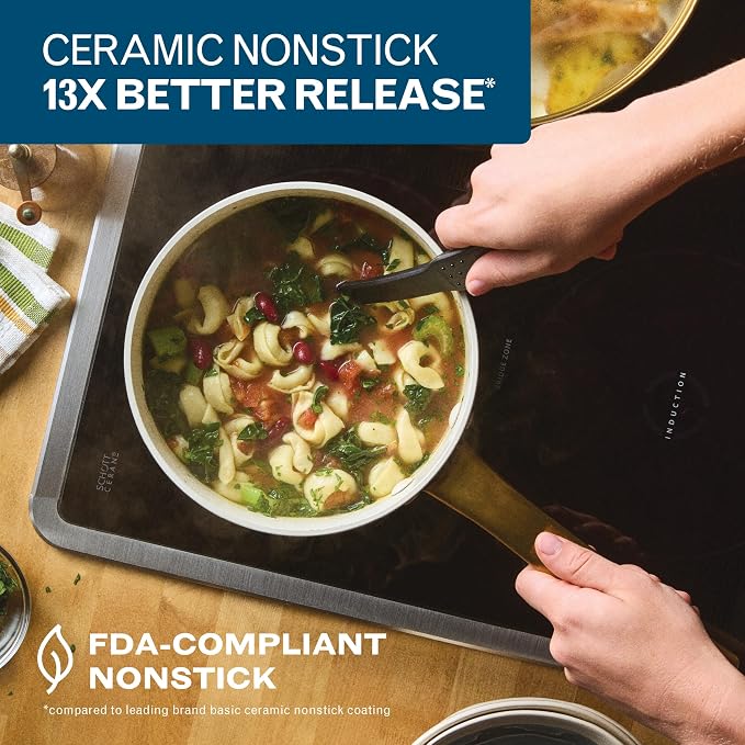 Farberware Forged Induction Ceramic Nonstick Sauce Pan/Soup Pot, Dishwasher Safe - Image 4