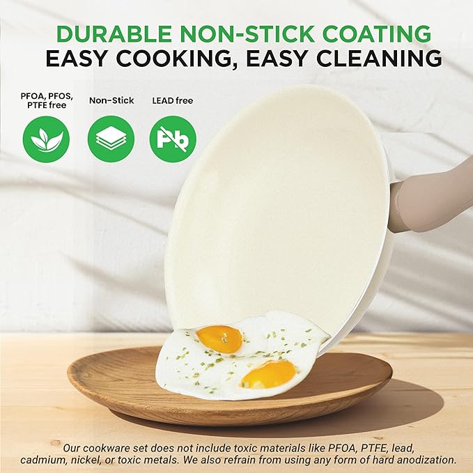 Nutrichef 54-Piece Marble Non-Stick Cookware and Bakeware Set, Professional - Image 3