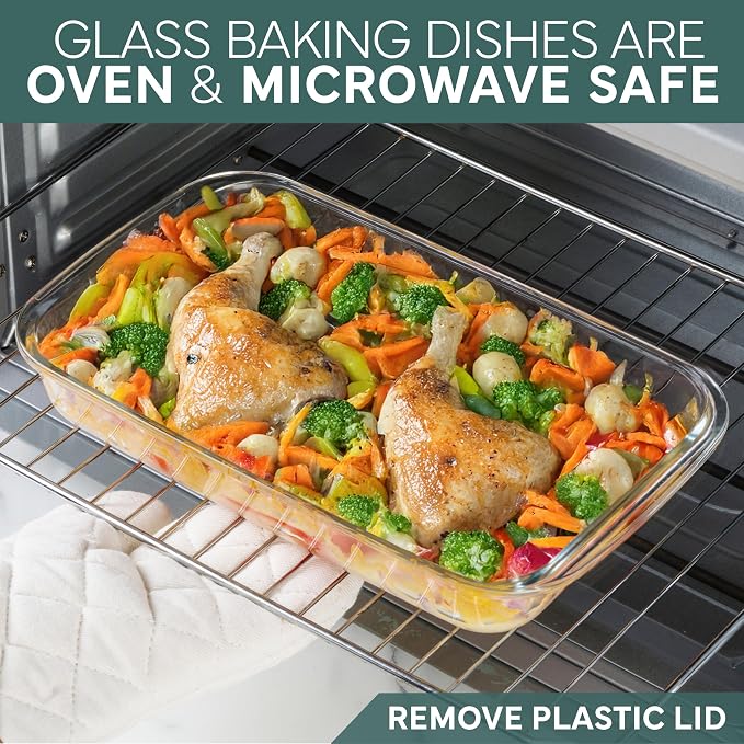 COOK WITH COLOR 8-Piece Deep Glass Baking Dish Set with Plastic Lids – - Image 6
