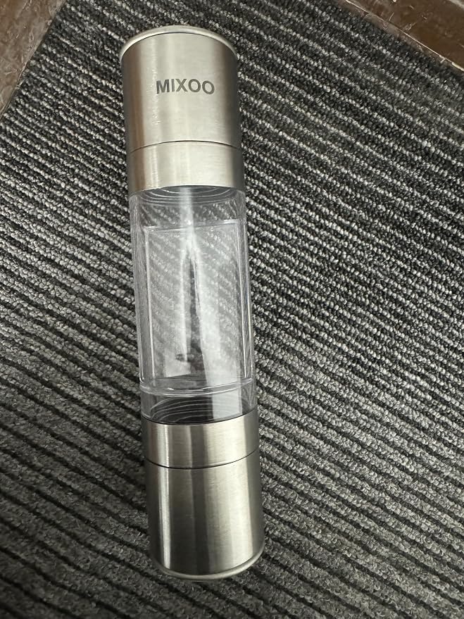 Mixoo Salt and Pepper Grinder - 2 in 1 Manual Stainless Steel Salt Pepper Mill - Image 8