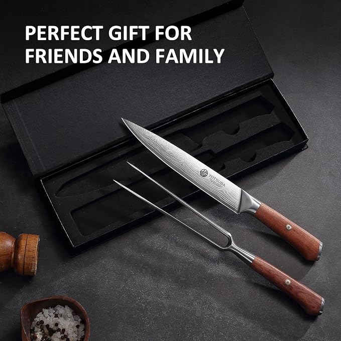 YOTSUBA Japanese Carving Knife and Fork Set, Razor-Sharp German Stainless Steel - Image 8