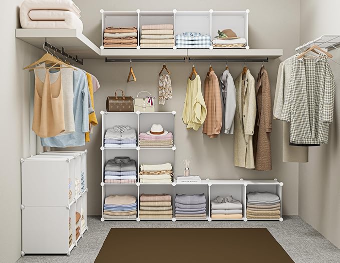 Stackable Closet Organizers and Storage 6 Cube Storage Organizer Closet - Image 5