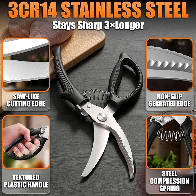 Poultry Shears Heavy Duty – Stainless Steel Chicken Shears - Image 3