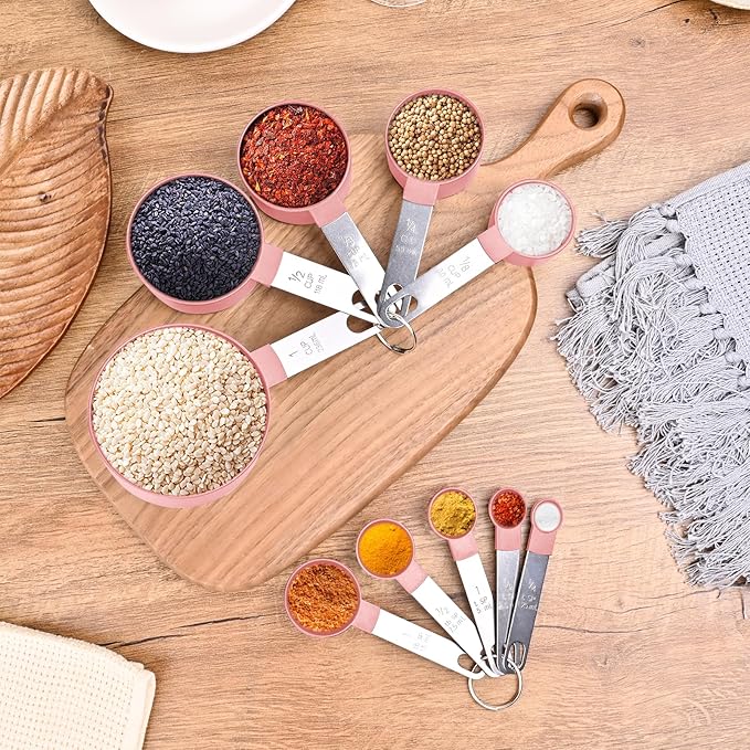 Measuring Cups and Spoons Set, 10 Pieces Nesting Measure Tools, Kitchen - Image 6