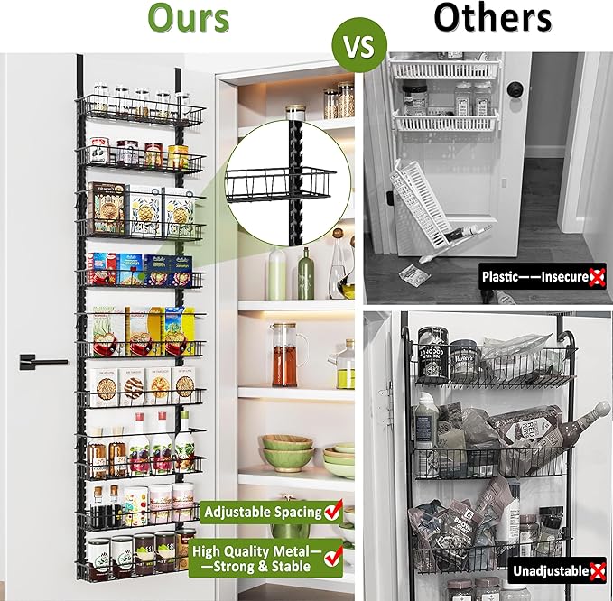 Churboro Over the Door Pantry Organizer Rack - Image 4