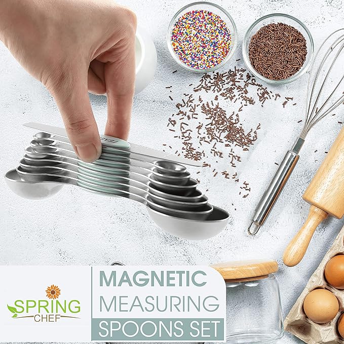 Spring Chef Stainless Steel Magnetic Measuring Spoons Set of 8 - Image 2