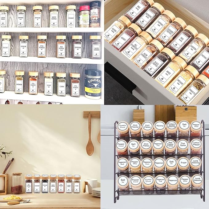 SWOMMOLY 48 Glass Spice Jars - Image 6