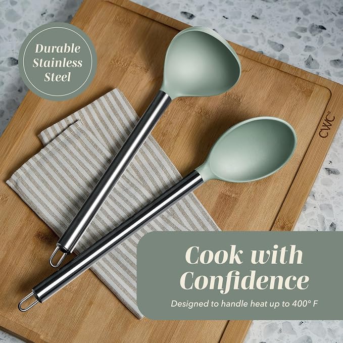 COOK WITH COLOR Silicone Cooking Utensils, Kitchen Utensil Set, Cooking Utensils - Image 5