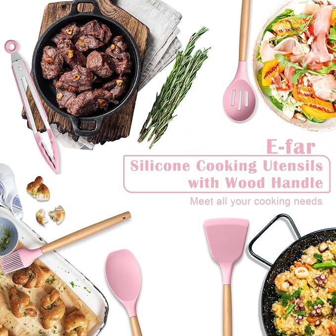 E-far Silicone Cooking Utensils Set, 10-Piece Kitchen Utensils Set - Image 7