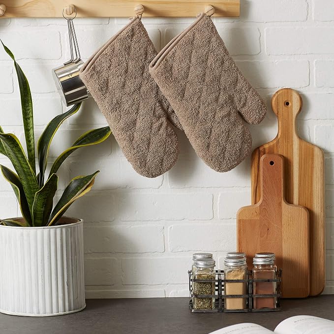 DII Basic Terry Collection 100% Cotton Quilted, Oven Mitt, 2 Piece - Image 5