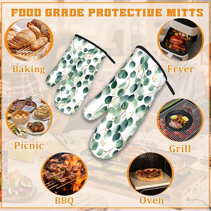 Eucalyptus Leaf Oven Mitts and Pot Holders Set - Image 5