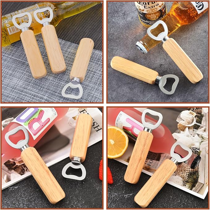 50 Pcs Wooden Bottle Opener Bulk Wooden Beer Opener Engravable DIY Bottle Opener - Image 5