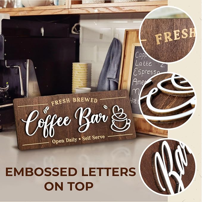 Woodamore Coffee Bar Signs for Wall Decor - Image 5