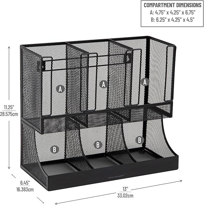 Mind Reader Multipurpose Countertop Organizer, Office Breakrooms, Cup and - Image 3