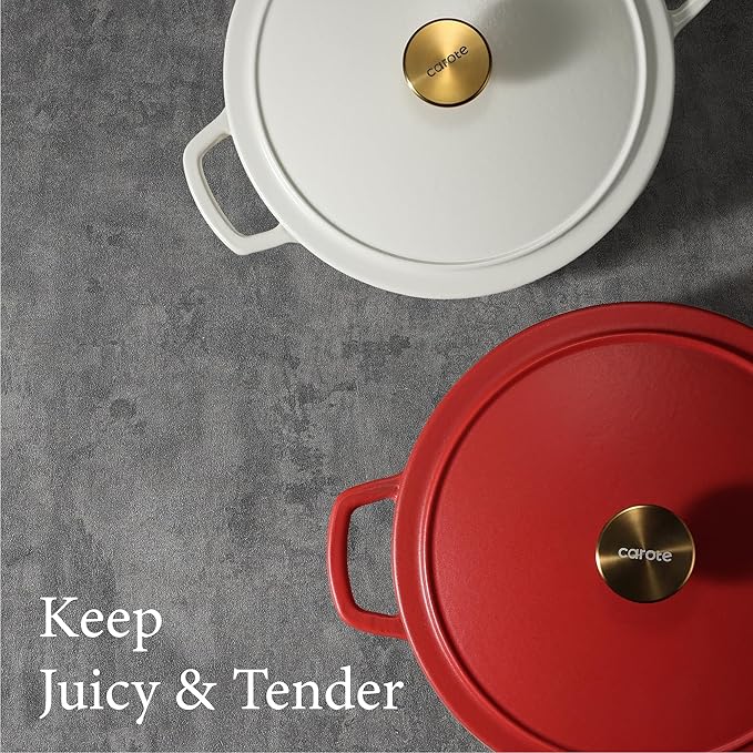 CAROTE 5QT Enameled Cast Iron Dutch Oven Pot - Image 7