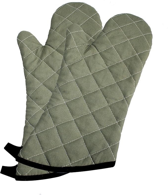 ARCLIBER Oven Mitts Heat Fire Resistant Oven Mitts 425 ° F, Quilted Terry Cloth by ARCLIBER