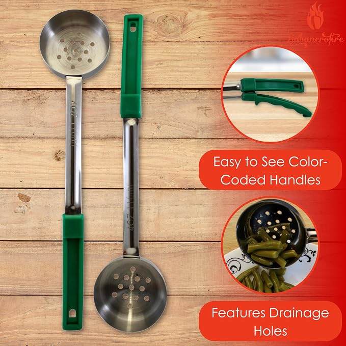 4 Ounce Slotted Stainless Steel Portion Control Ladle Spoon - Image 2