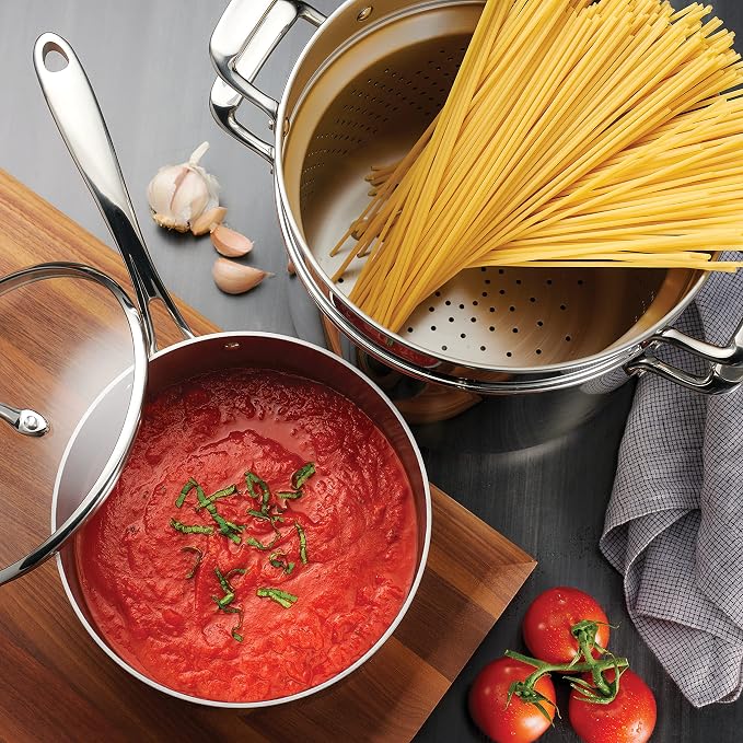 Tramontina Tri-Ply Clad Stainless Steel 14-Piece Cookware Set - Image 3