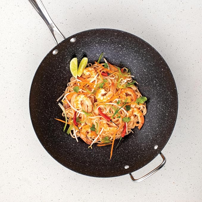 Nordic Ware Basalt Aluminized Steel Spun Wok, Ceramic Coating - Image 3