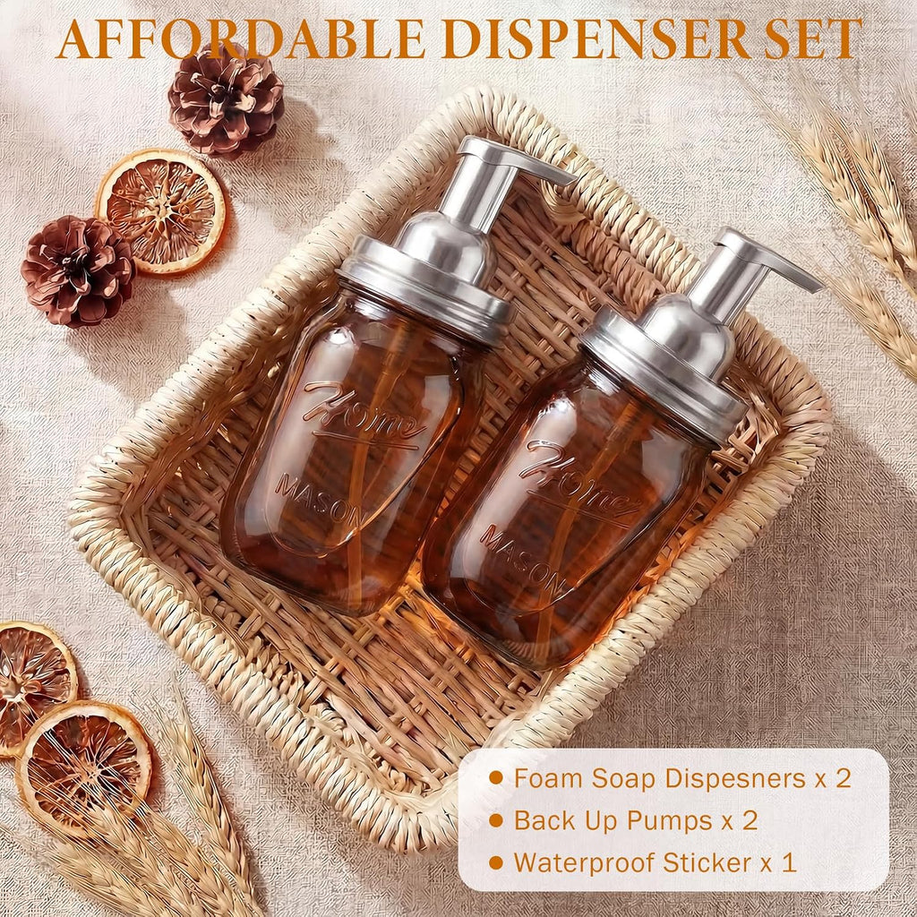 Amolliar Plastic Mason Jar Foaming Soap Dispenser Pump Lid