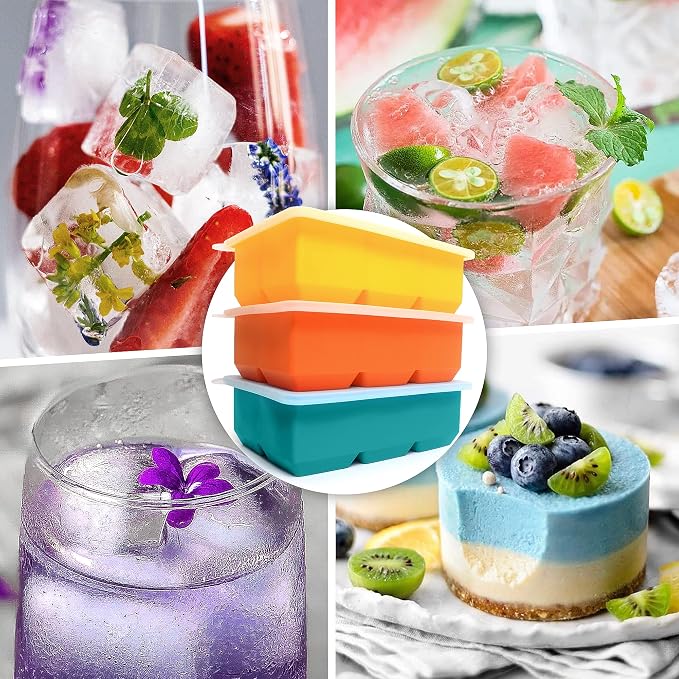 Excnorm Silicone Ice Cube Trays 3 Pack - Image 2