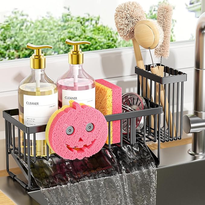 Sponge Holder for Kitchen Sink, Smiley Face Sink Caddy by CISILYHOMELIFE